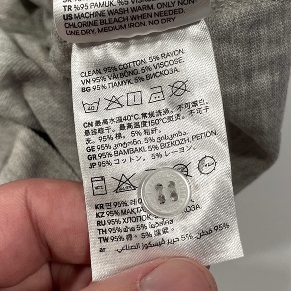 H&M L.O.G.G.® Men’s Gray Business Casual Polo Short Sleeve T-Shirt - Size Medium - Picture 5 of 7